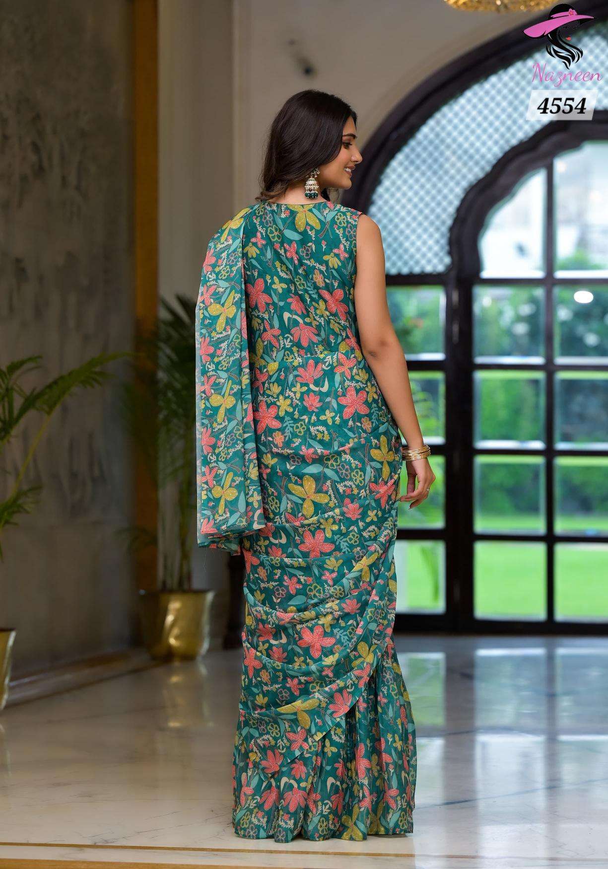 Nazneen Floral Ashwini Georgette Ready To Wear Kolkata saree wholesale market online