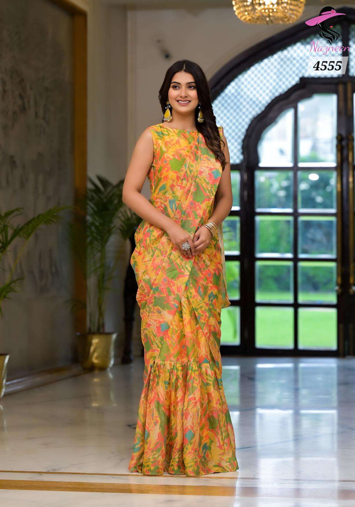 Nazneen Floral Ashwini Georgette Ready To Wear Kolkata saree wholesale market online