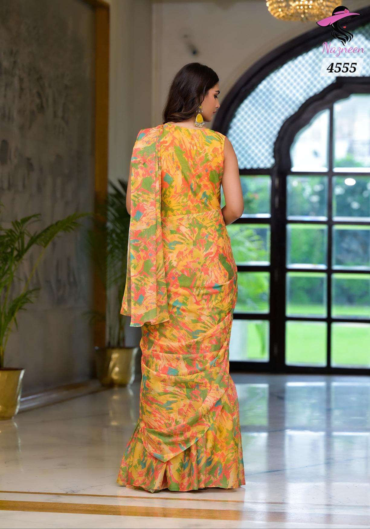 Nazneen Floral Ashwini Georgette Ready To Wear Kolkata saree wholesale market online