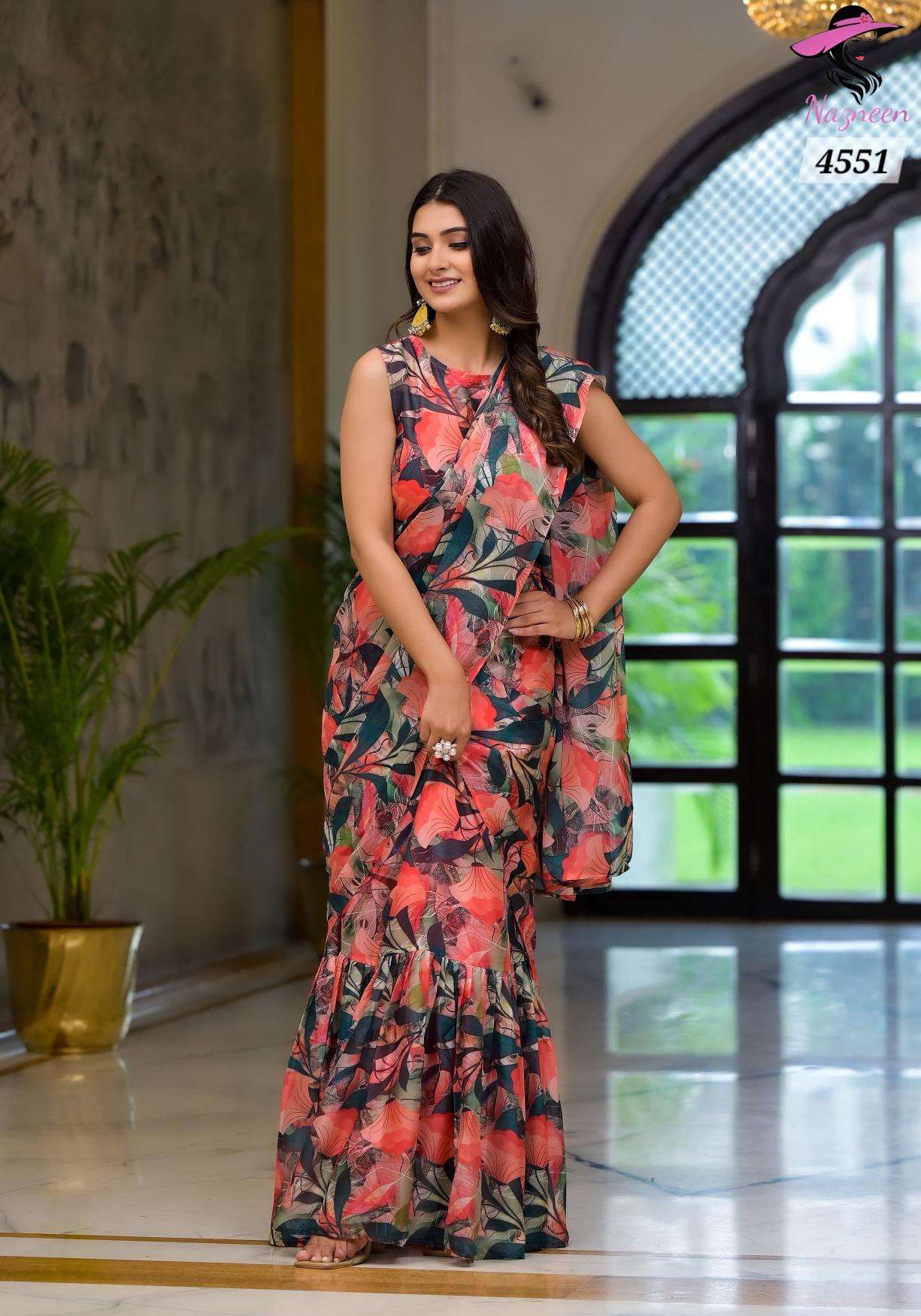 Nazneen Floral Ashwini Georgette Ready To Wear Kolkata saree wholesale market online