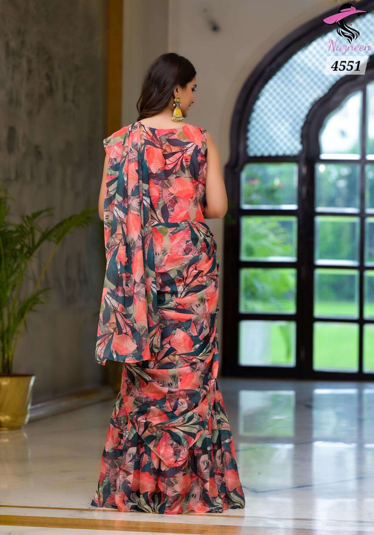 Nazneen Floral Ashwini Georgette Ready To Wear Kolkata saree wholesale market online