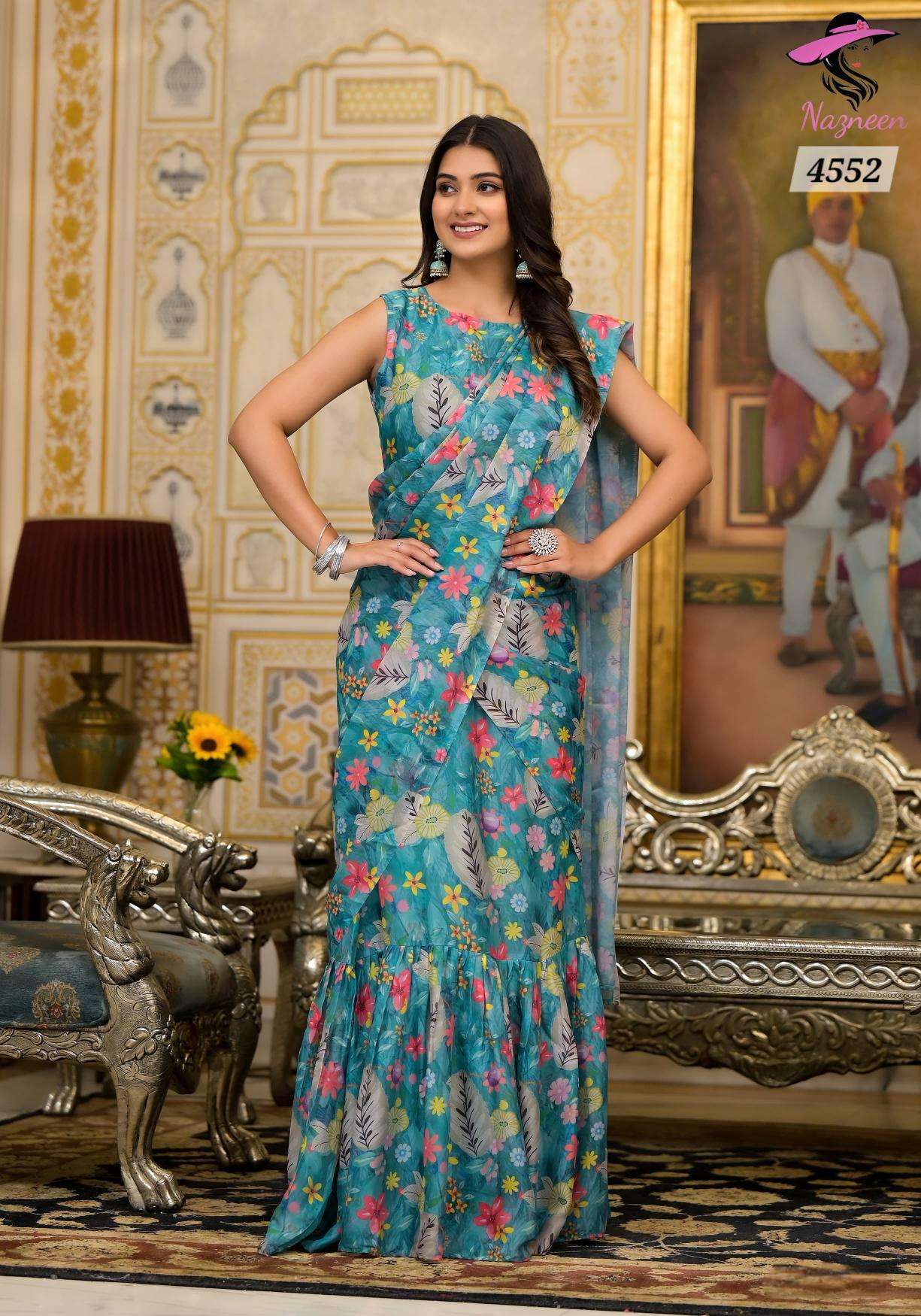 Nazneen Floral Ashwini Georgette Ready To Wear Kolkata saree wholesale market online