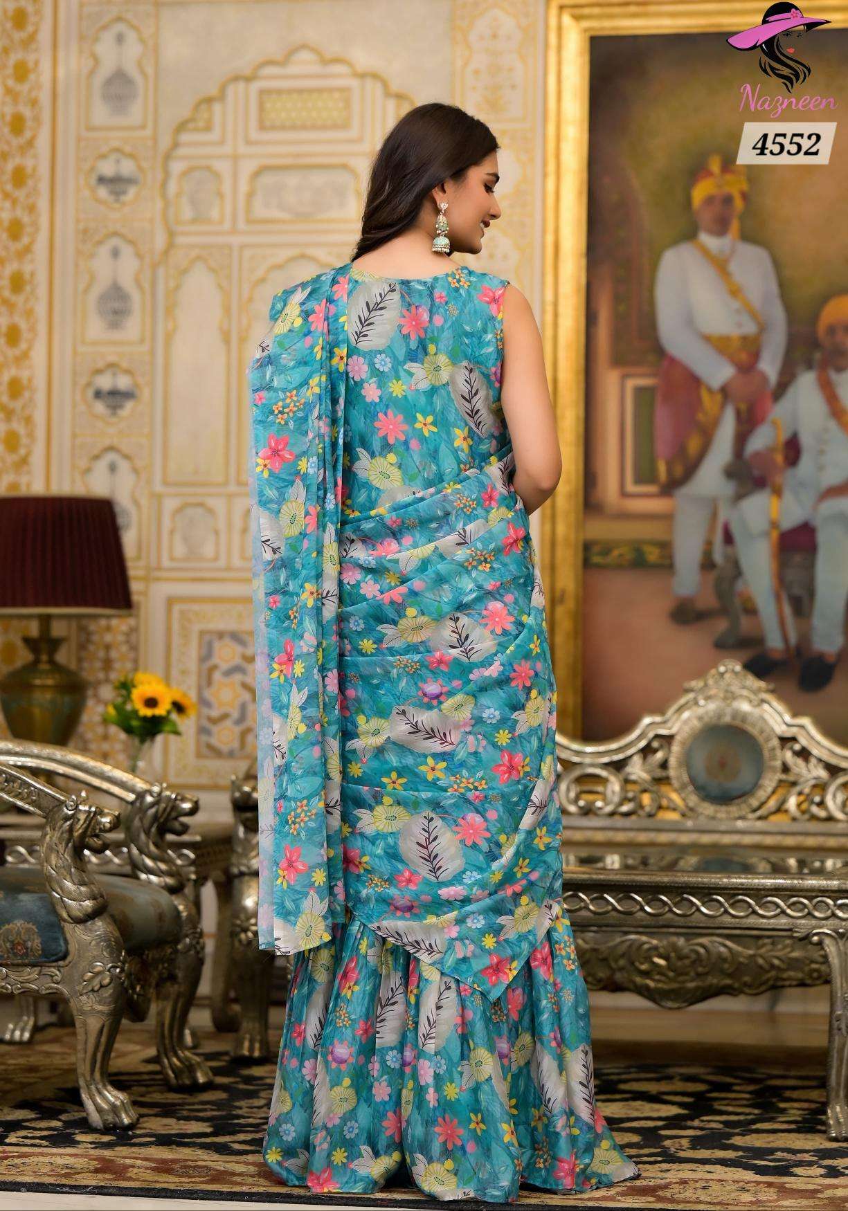 Nazneen Floral Ashwini Georgette Ready To Wear Kolkata saree wholesale market online