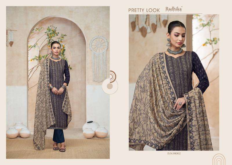 Radhika Azara Black Berry Vol 13 Printed Dress Materials