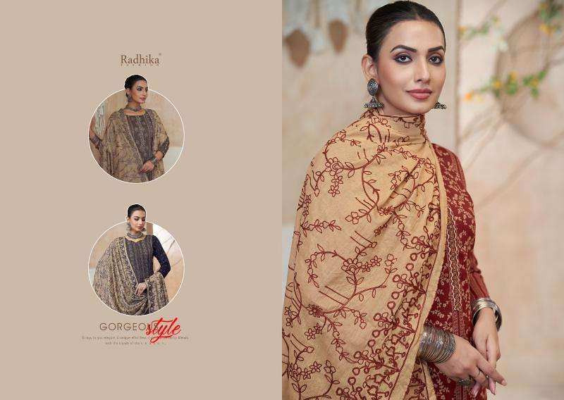 Radhika Azara Black Berry Vol 13 Printed Dress Materials