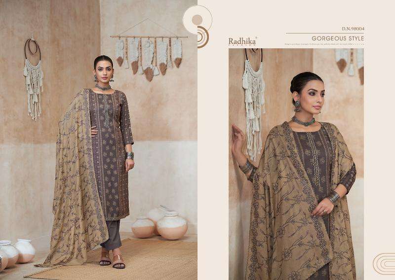 Radhika Azara Black Berry Vol 13 Printed Dress Materials