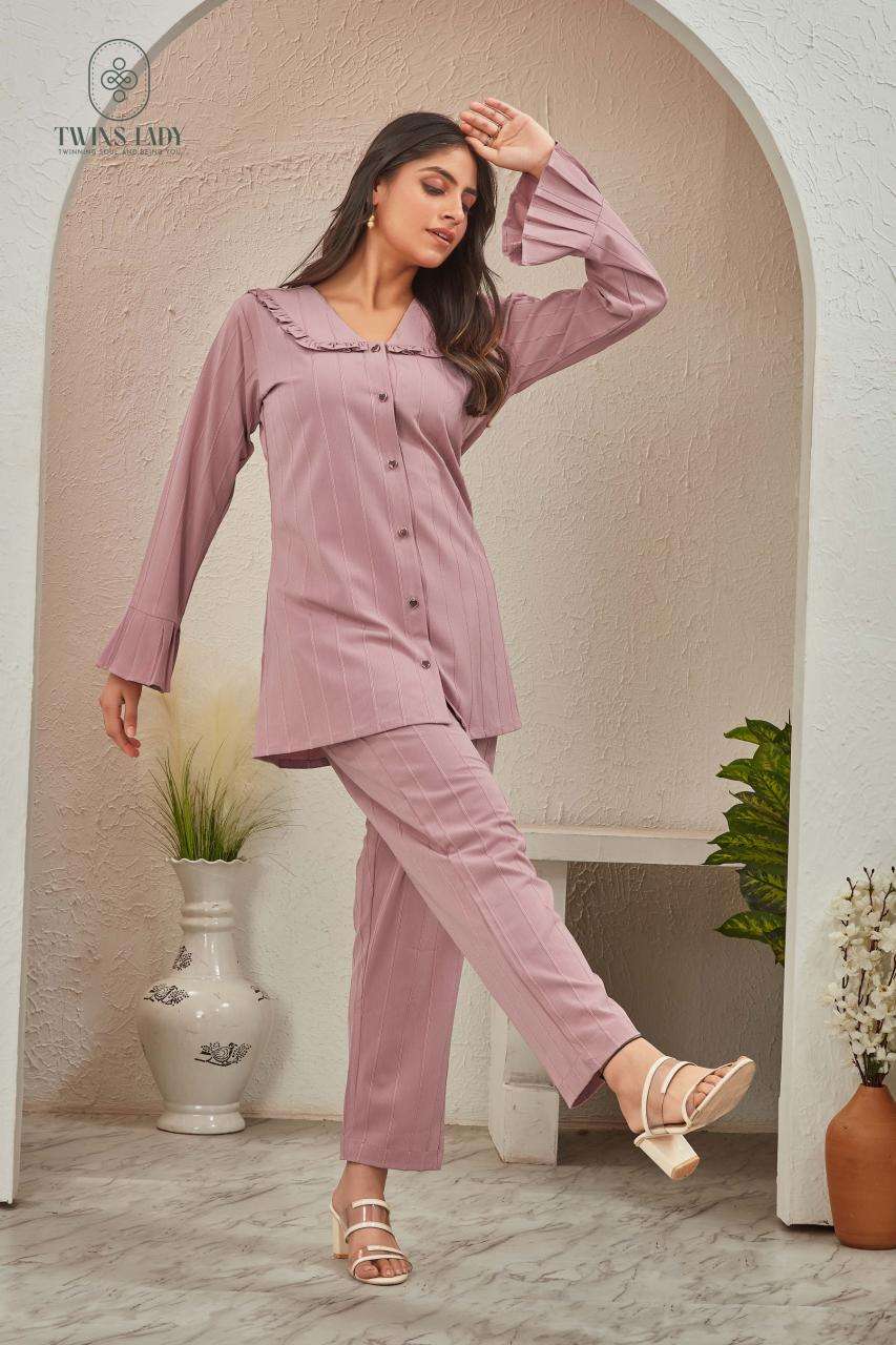 Sabella D no - SW232 Onion Pink Co Ord Set Kurti suppliers in Jaipur