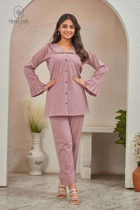 Sabella D no - SW232 Onion Pink Co Ord Set Kurti suppliers in Jaipur