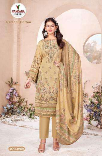 VANDANA KARACHI COTTON VOL 10 georgette dress material wholesale