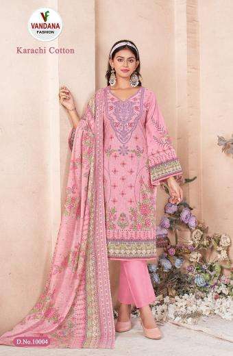 VANDANA KARACHI COTTON VOL 10 georgette dress material wholesale