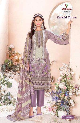 VANDANA KARACHI COTTON VOL 10 georgette dress material wholesale