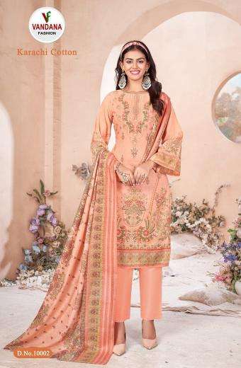 VANDANA KARACHI COTTON VOL 10 georgette dress material wholesale