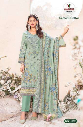 VANDANA KARACHI COTTON VOL 10 georgette dress material wholesale