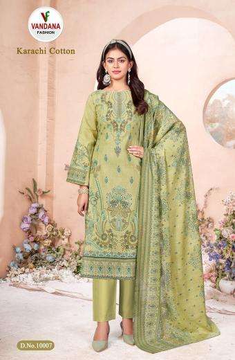 VANDANA KARACHI COTTON VOL 10 georgette dress material wholesale