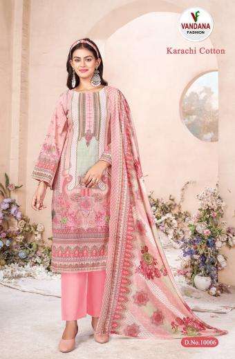VANDANA KARACHI COTTON VOL 10 georgette dress material wholesale