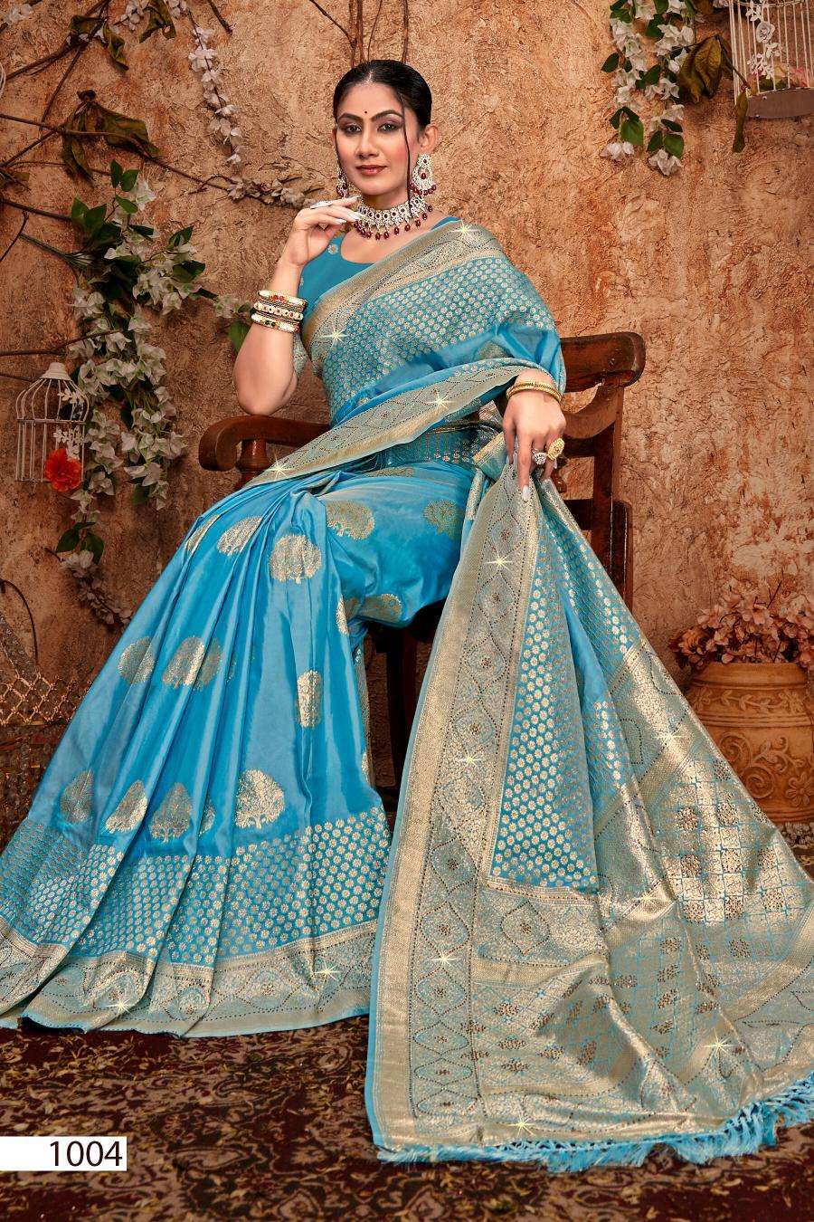 Saroj Dulhan silk swarovski vol.8 Indian Saree wholesalers
