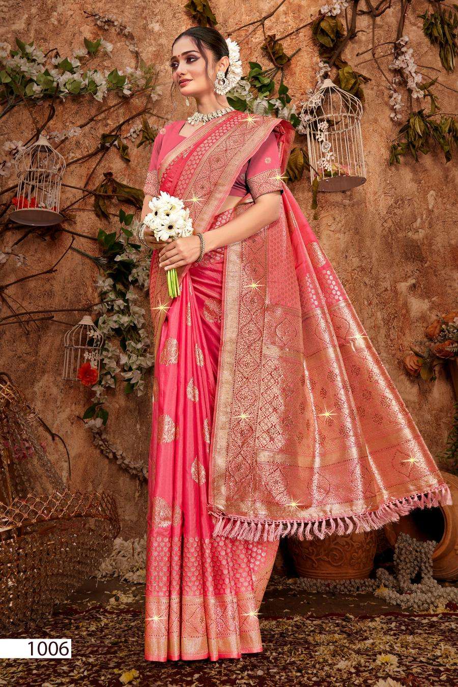 Saroj Dulhan silk swarovski vol.8 Indian Saree wholesalers