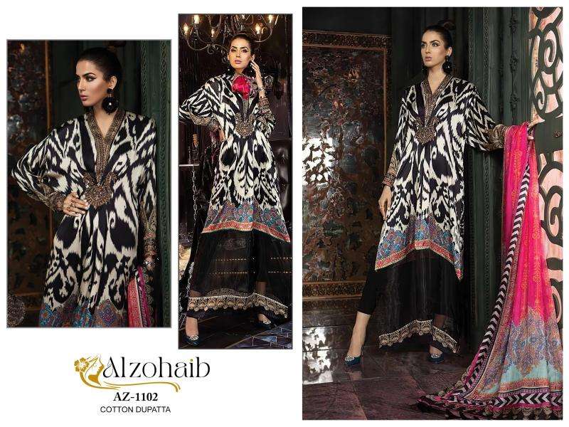 Alzohaib Az 1102 To 1105 Cotton Dupatta wholesale designer suits suppliers in ahmedabad