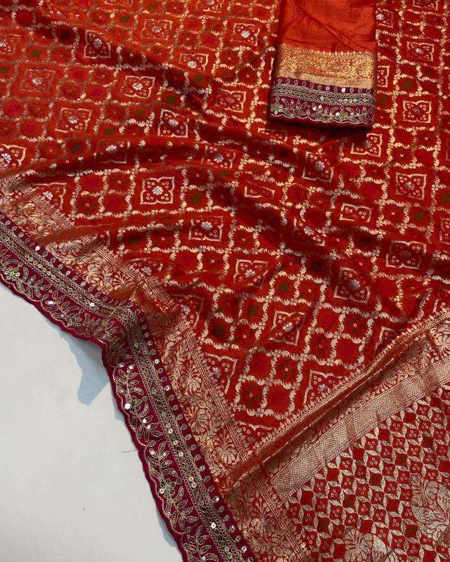 Artriddhs Pure Soft Russian Bandhej SilkSurat saree suppliers