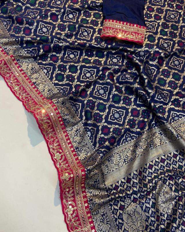 Artriddhs Pure Soft Russian Bandhej SilkSurat saree suppliers