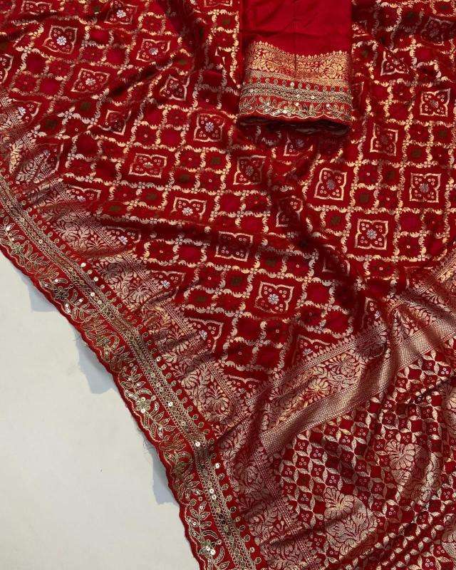 Artriddhs Pure Soft Russian Bandhej SilkSurat saree suppliers