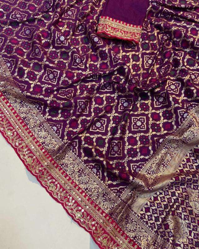 Artriddhs Pure Soft Russian Bandhej SilkSurat saree suppliers