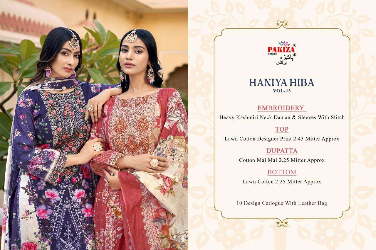 Pakiza Haniya Hiba 45 dress material wholesale in vadodara