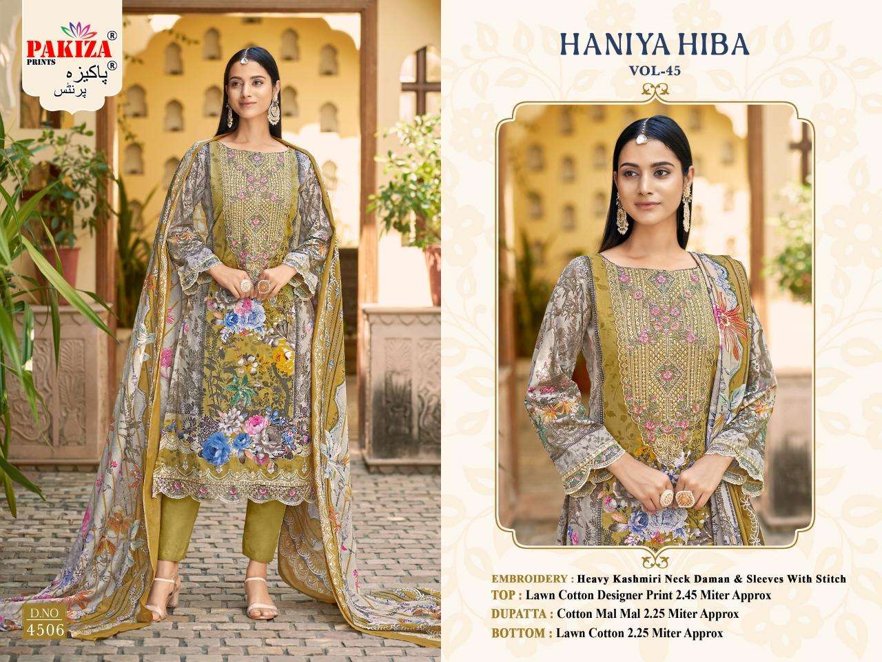 Pakiza Haniya Hiba 45 dress material wholesale in vadodara