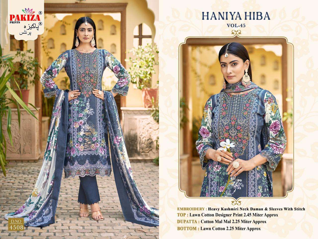 Pakiza Haniya Hiba 45 dress material wholesale in vadodara