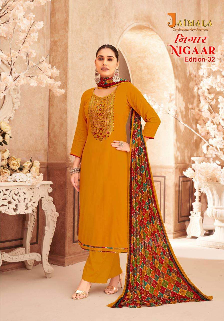 Alok Jaimala Nigaar Vol 32 Designer dress materials in Gujarat