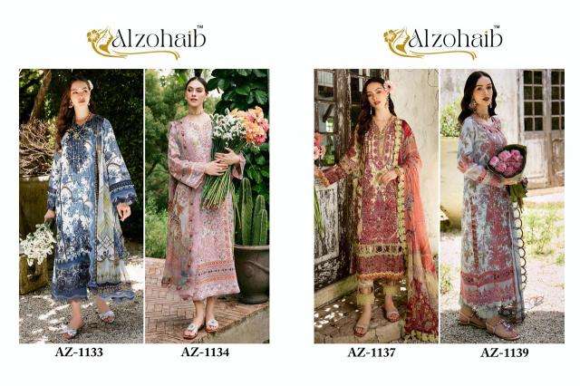 Alzohaib Az 1133 To 1139 Chiffon Dupatta Georgette salwar kameez wholesale