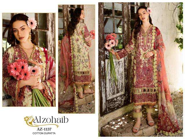 Alzohaib Az 1133 To 1139 Chiffon Dupatta Georgette salwar kameez wholesale