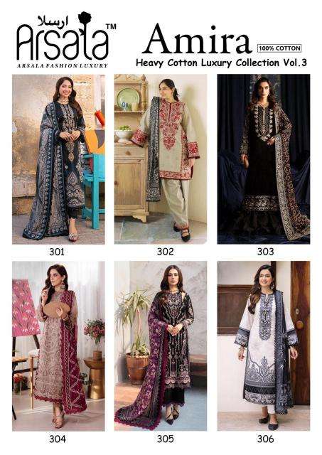 Arsala Amira Vol-03 Designer dress materials in Hyderabad
