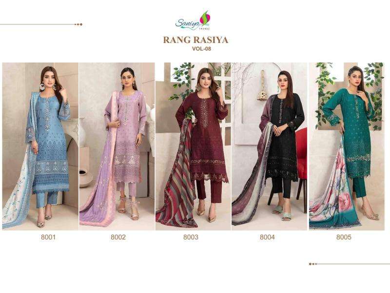 Saniya Rang Rasiya chikankari Vol 8 Pakistani lawn suits in Hyderabad