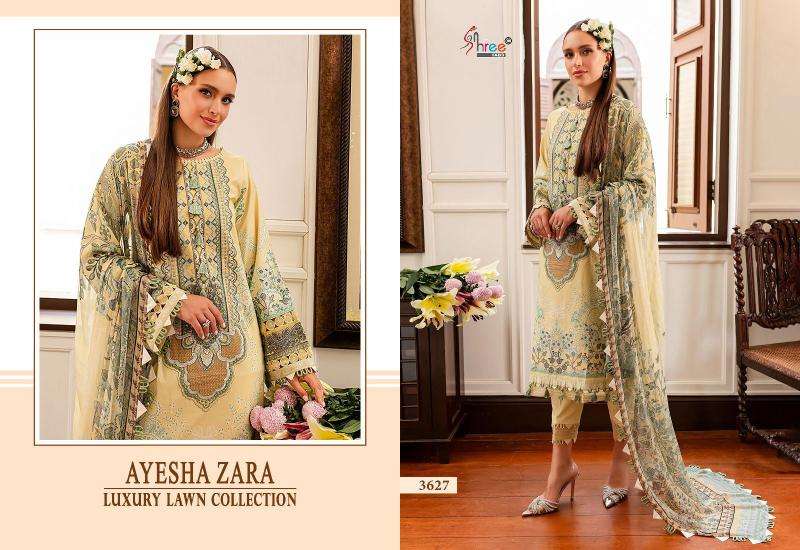 Shree Ayesha Zara Luxury Lawn Collection 2 Chiffon Dupatta Party wear Salwar Kameez in Ahmedabad