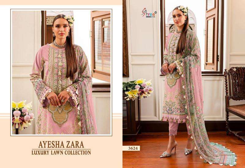 Shree Ayesha Zara Luxury Lawn Collection 2 Chiffon Dupatta Party wear Salwar Kameez in Ahmedabad