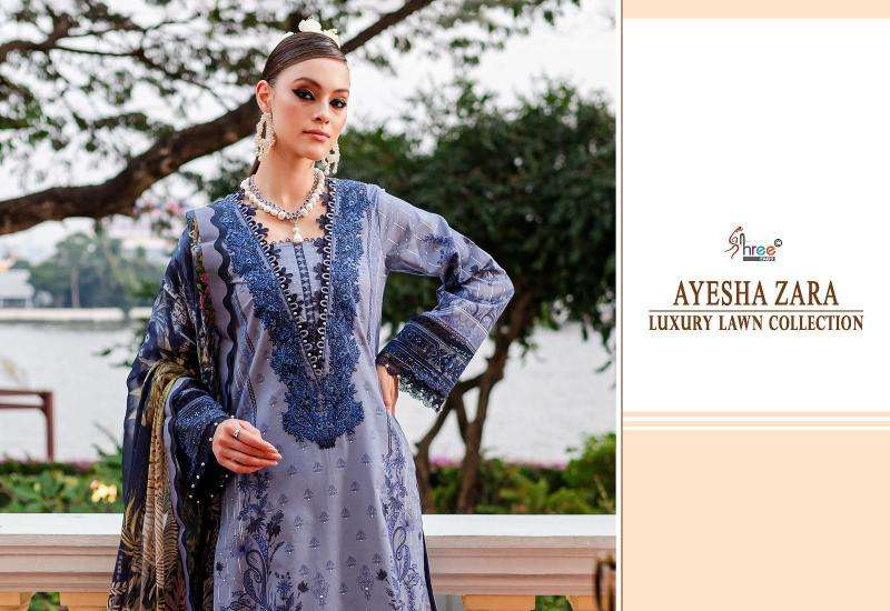 Shree Ayesha Zara Luxury Lawn Collection 2 Chiffon Dupatta Party wear Salwar Kameez in Ahmedabad