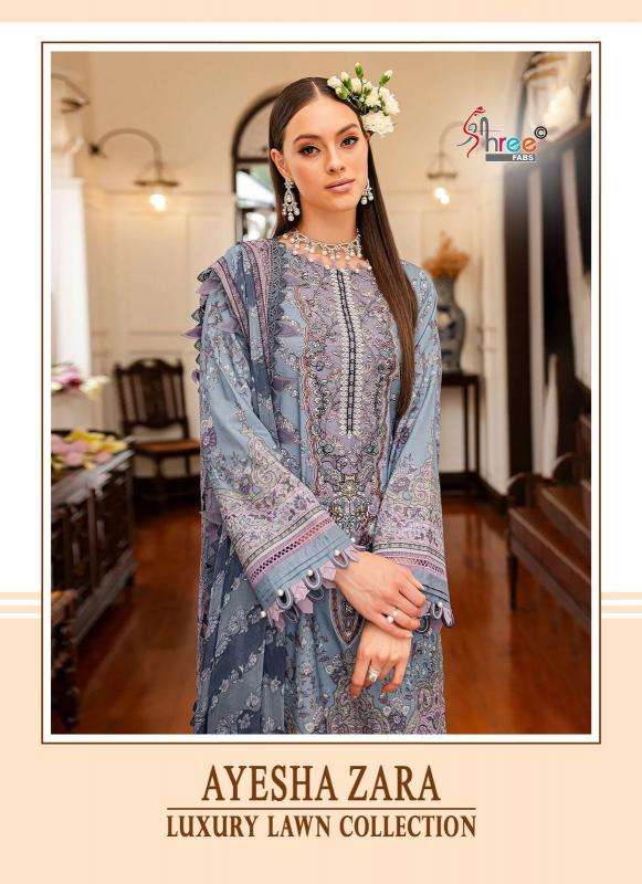 Shree Ayesha Zara Luxury Lawn Collection 2 Chiffon Dupatta Party wear Salwar Kameez in Ahmedabad