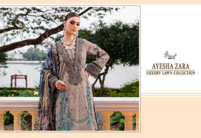 Shree Ayesha Zara Luxury Lawn Collection 2 Chiffon Dupatta Party wear Salwar Kameez in Ahmedabad
