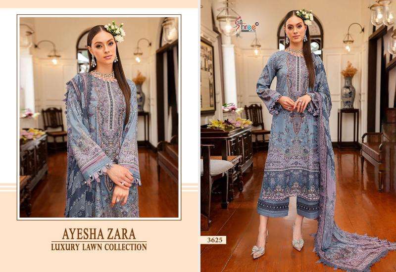 Shree Ayesha Zara Luxury Lawn Collection 2 Chiffon Dupatta Party wear Salwar Kameez in Ahmedabad