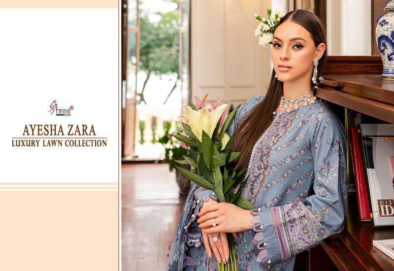 Shree Ayesha Zara Luxury Lawn Collection 2 Chiffon Dupatta Party wear Salwar Kameez in Ahmedabad