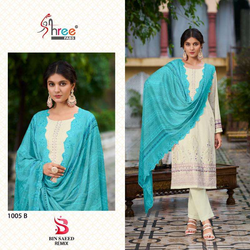 Shree Bin Saeed Lawn Collection Remix Surat wholesale Patiala Salwar Kameez