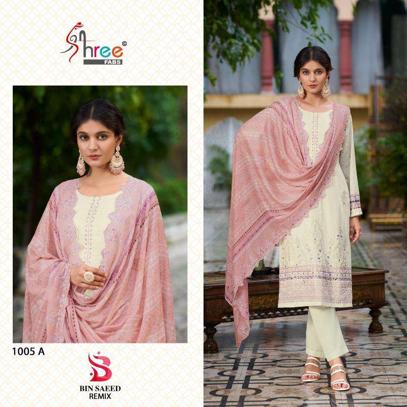 Shree Bin Saeed Lawn Collection Remix Surat wholesale Patiala Salwar Kameez