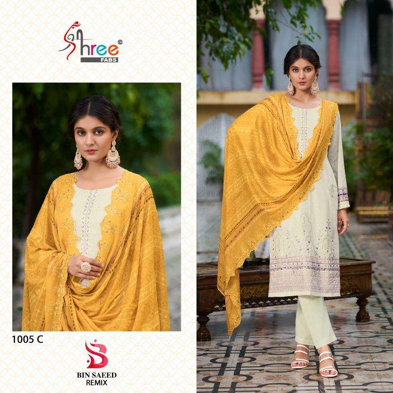 Shree Bin Saeed Lawn Collection Remix Surat wholesale Patiala Salwar Kameez