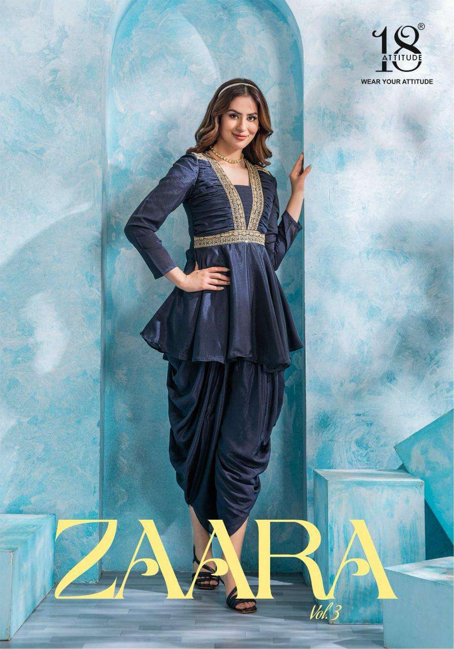 18 Attitude Zaara Vol 3 wholesale kurti market