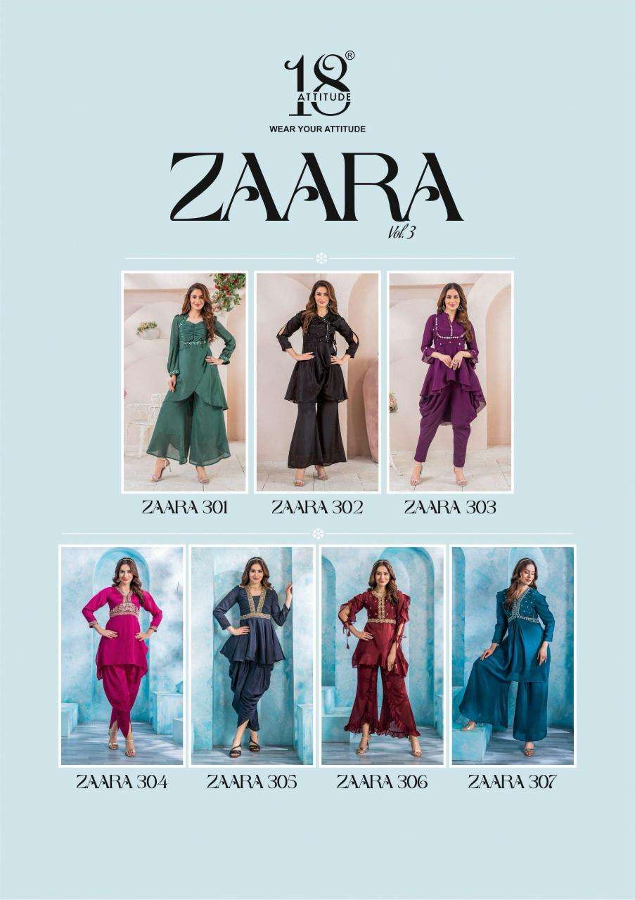 18 Attitude Zaara Vol 3 wholesale kurti market