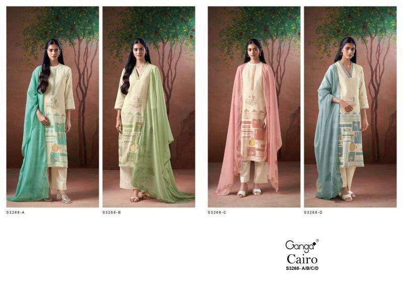 Ganga Cairo 3268 wholesale salwar kameez market in kolkata