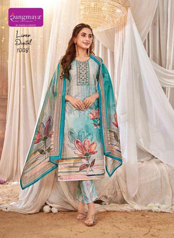 Rangmaya Linen Digital surat kurti manufacturers