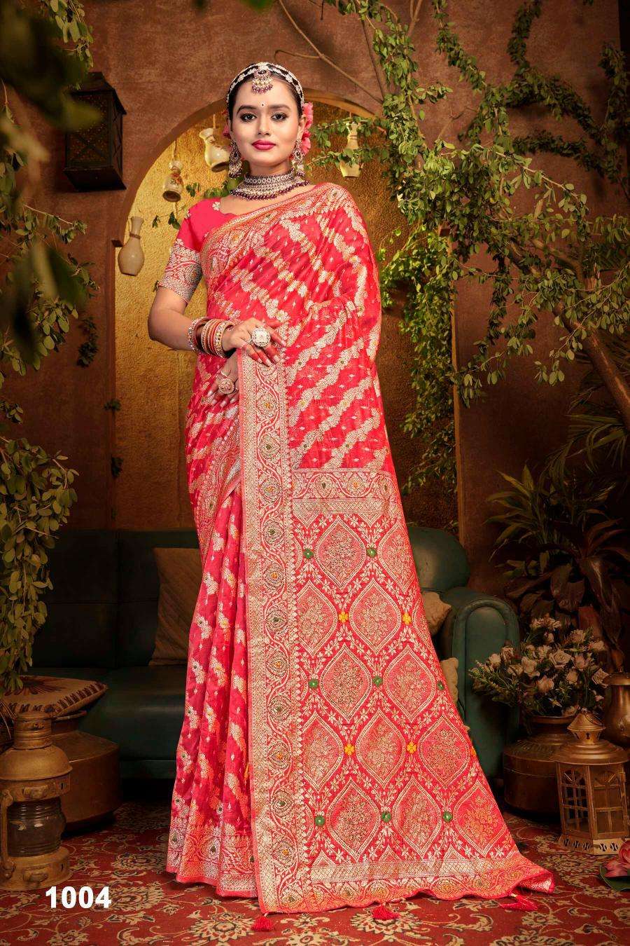 Saroj Mahakumbh organza sarovski vol.7 wholesale sarees online shopping