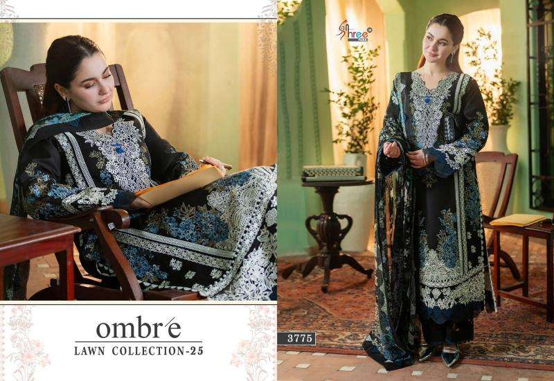 Shree Fabs Ombre Lawn Collection 25 Chiffon Dupatta Surat printed Salwar Kameez wholesale
